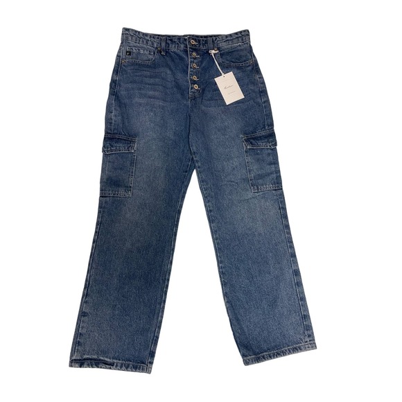 NWT Kancan Cargo, High Rise, Straight Leg, Button‎ Fly Jeans, Ladies Sz 11/29 - Picture 2 of 7
